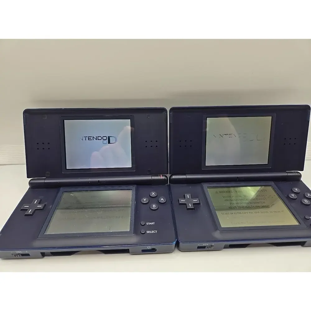 2x Nintendo DS Lite Handheld Working System Blue Top Screen On Both Need Replace
